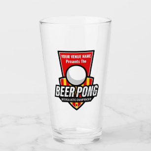 Personalize This Beer Pong Logo Glass