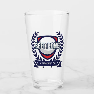 Personalize This Beer Pong Logo Glass
