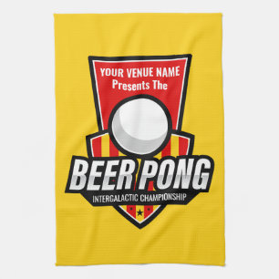 Personalize This Beer Pong Logo Kitchen Towel