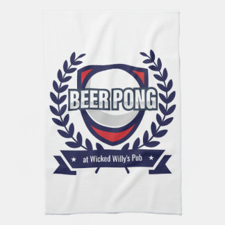 Personalize This Beer Pong Logo Kitchen Towel