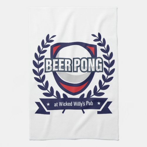 Personalize This Beer Pong Logo Kitchen Towel