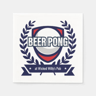 Personalize This Beer Pong Logo Napkins
