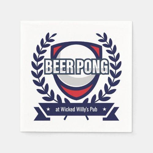 Personalize This Beer Pong Logo Napkins