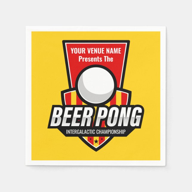 Personalize This Beer Pong Logo Napkins (Front)