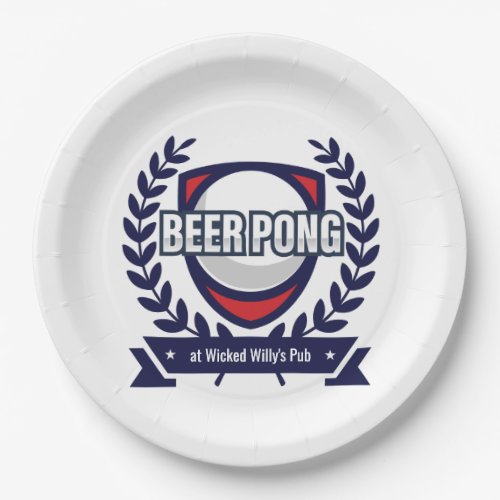 Personalize This Beer Pong Logo Paper Plates