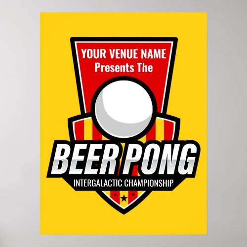 Personalize This Beer Pong Logo Poster