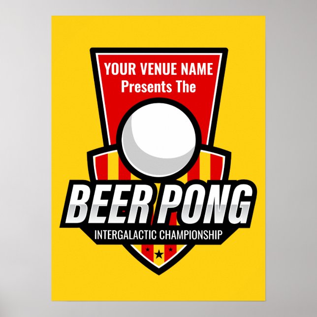 Personalize This Beer Pong Logo Poster (Front)