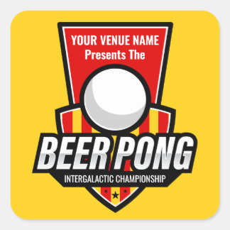 Personalize This Beer Pong Logo Square Sticker