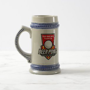 Personalize This Beer Pong Logo Stein