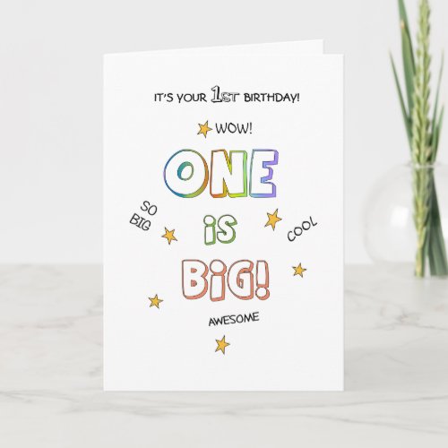 Personalize This BIG 1st BIRTHDAY Card