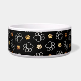 Personalize this Black and White Buffalo Check Pet Bowl