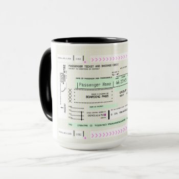 Personalize This Boarding Pass Coffee Mug by wheresmymojo at Zazzle
