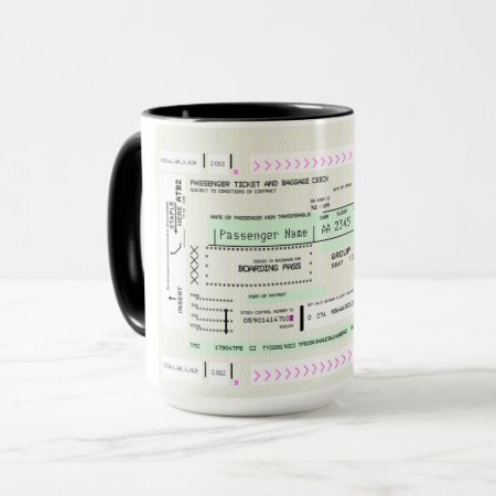 Personalize This Boarding Pass Coffee Mug