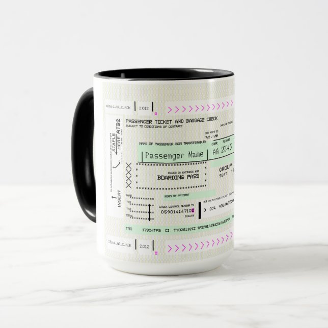 Personalize this Boarding Pass Coffee Mug (Front Left)