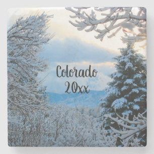 Personalize this Colorado Snowflake Ornament Stone Coaster