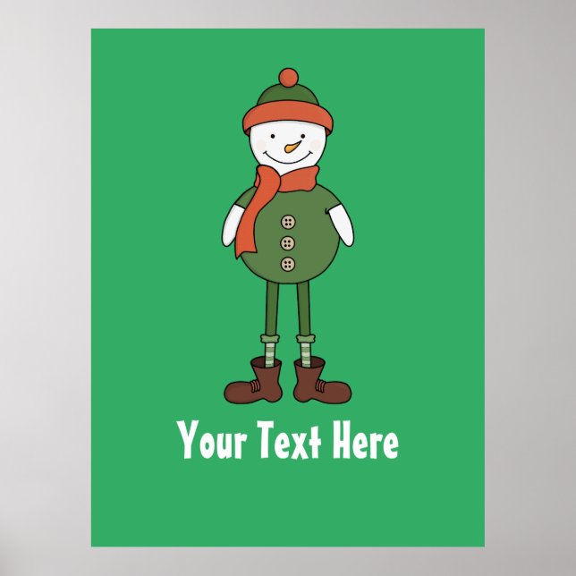 Personalize this Cool Snowman Poster (Front)