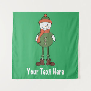 Personalize this Cool Snowman Tapestry