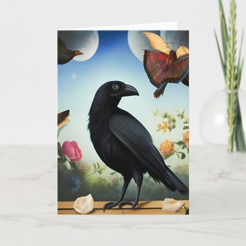 Personalize this Crow Crone Wiccan Femme Artwork   Holiday Card