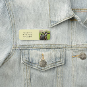 Personalize this Cute Farm Animal Goat Name Tag