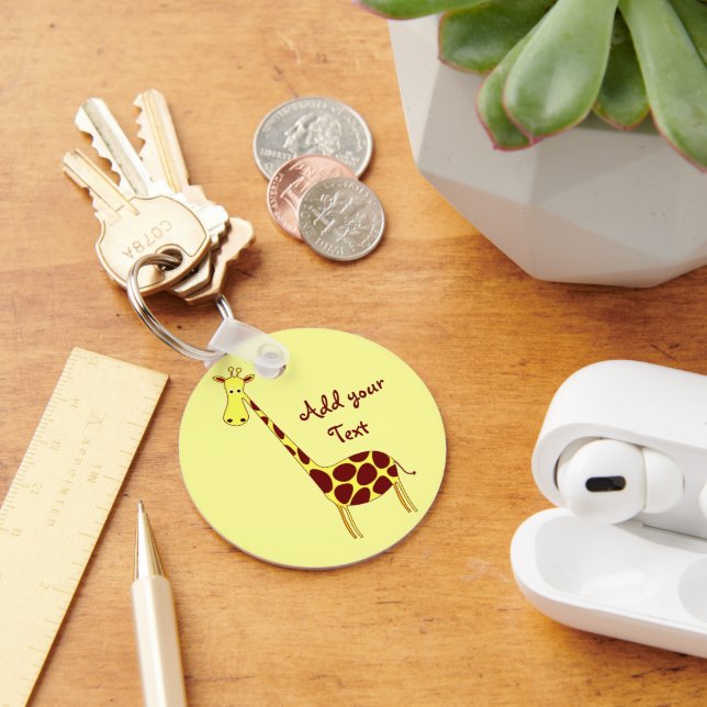 Personalize this Cute Giraffe Design Keychain (Desk)