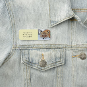 Personalize this Cute Sleeping Fox Animal Nature Name Tag