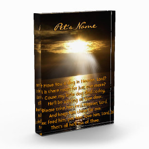 Personalize this Dog in Heaven Pet Memorial Award