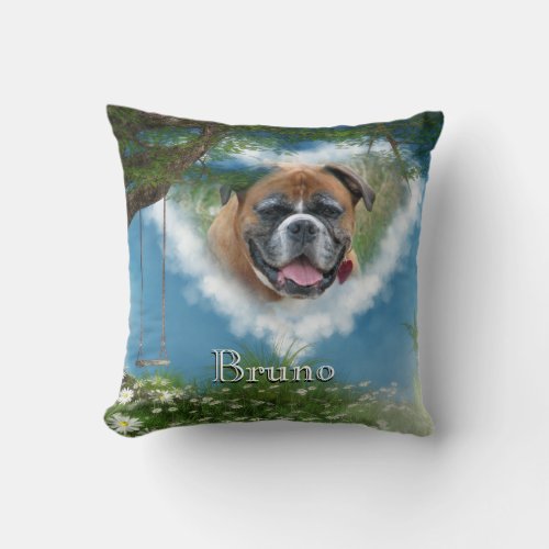 Personalize this Dog in Heaven Pet Memorial Pillow