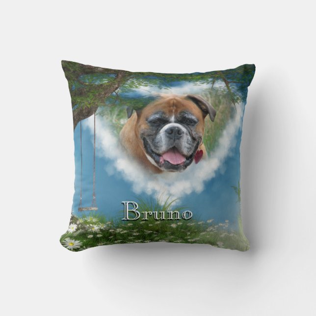 Personalize this Dog in Heaven Pet Memorial Pillow (Front)