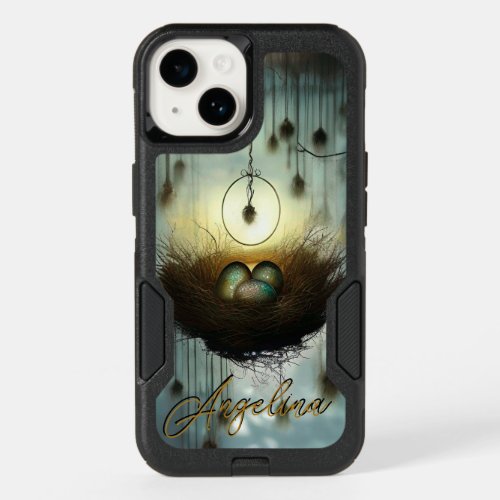 Personalize This Fantasy Art Birds Nest Family  OtterBox iPhone 14 Case