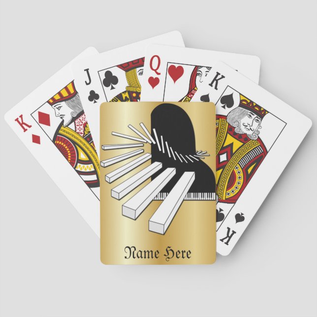 Personalize this Fantasy Piano Music Play Poker Cards (Back)