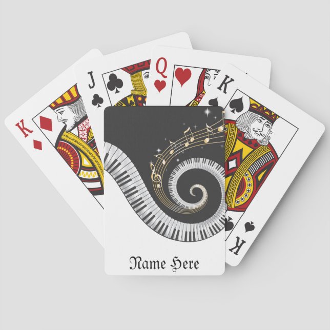 Personalize this Fantasy Piano Music Play Poker Cards (Back)