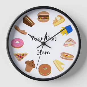Personalize this Food Graphics Man Cave or Kitchen Wall Clock