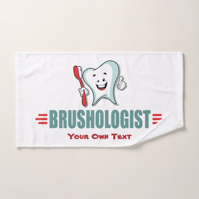 Personalize This Funny Brushing Your Teeth Hand Towel (Hand Towel)