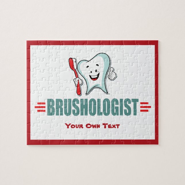 Personalize This Funny Brushing Your Teeth Jigsaw Puzzle (Horizontal)
