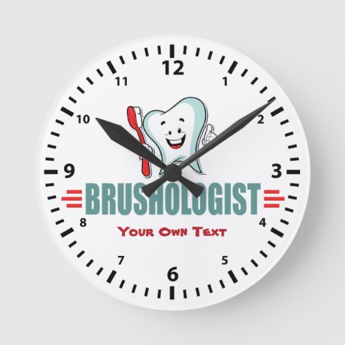 Personalize This Funny Brushing Your Teeth Round Clock