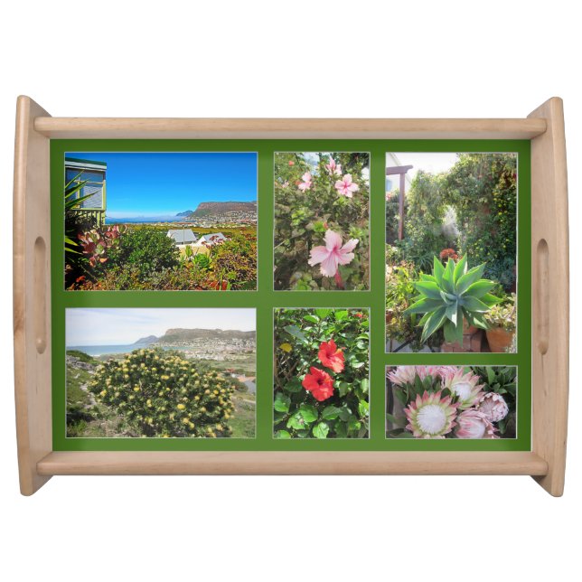 Personalize this  garden photo serving tray (Front)
