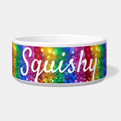 Personalize this Glitter Rainbow Bowl