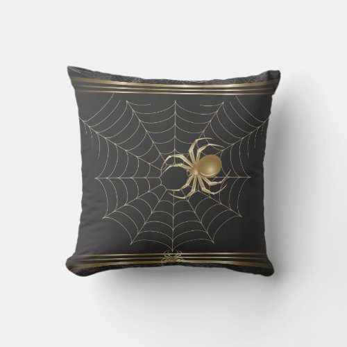 Personalize this Golden Spider Decorator Pillow