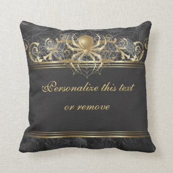 Personalize This Golden Spider Decorator Pillow by Wedding_Trends at Zazzle