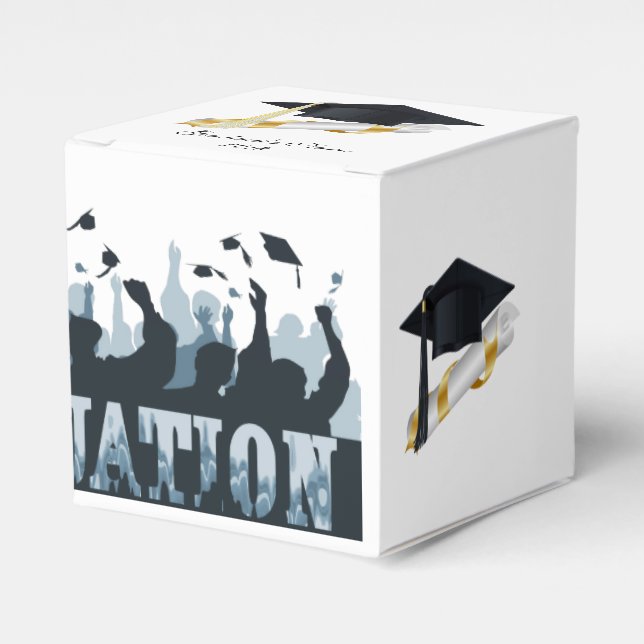 PERSONALIZE THIS Graduation Cap and Diploma Favor Boxes (Front Side)
