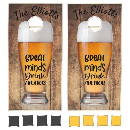 Personalize This Great Minds Drink Alike Beer Cornhole Set