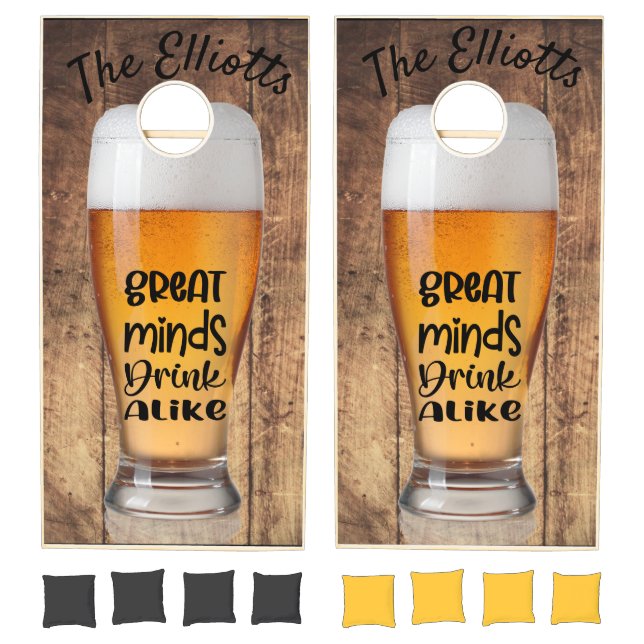 Personalize This Great Minds Drink Alike Beer Cornhole Set (Set)