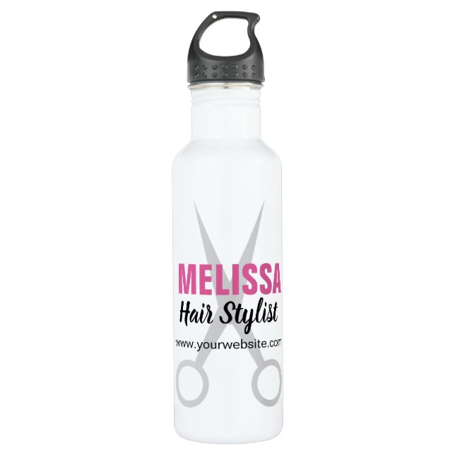 Personalize this Hair Stylist Stainless Steel Water Bottle (Front)