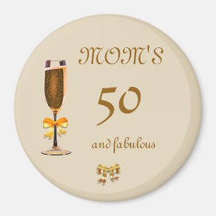 Personalize this Happy 50th Birthday Mom Magnet