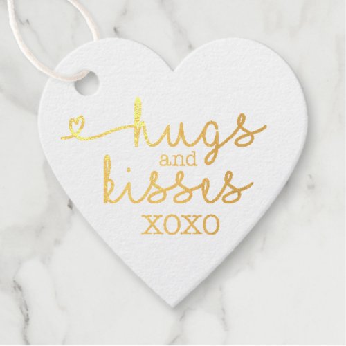 Personalize this Hugs and Kisses Foil Foil Favor Tags