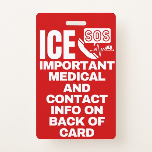 Personalize this ICE In Case of Emergency Badge