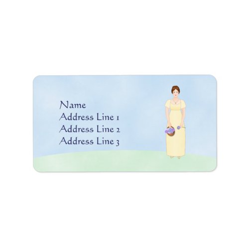Personalize this Jane Austen Style Regency Girl Label