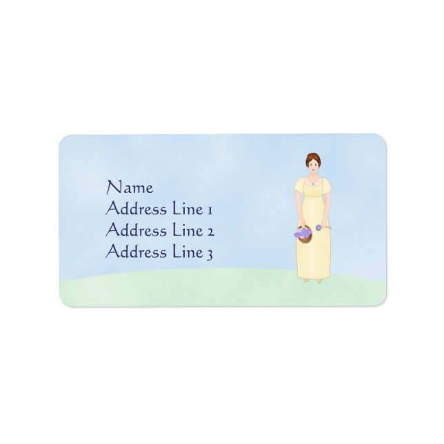 Personalize this Jane Austen Style Regency Girl Label (Front)