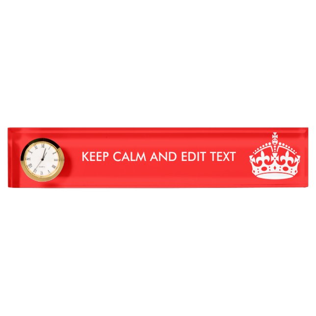 Personalize this Keep Calm And Your Text Nameplate (Front)
