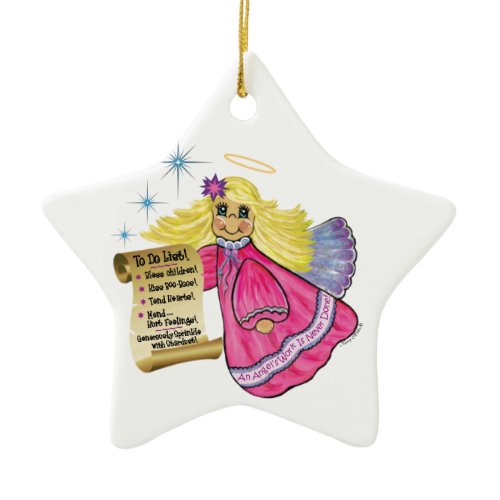 Personalize This Little Angel's To Do List Ceramic Ornament